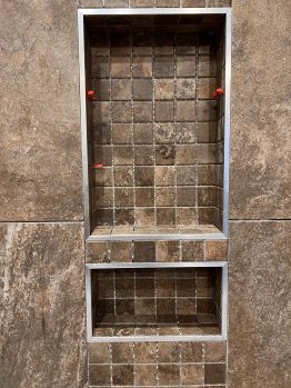 Tiled shower niche